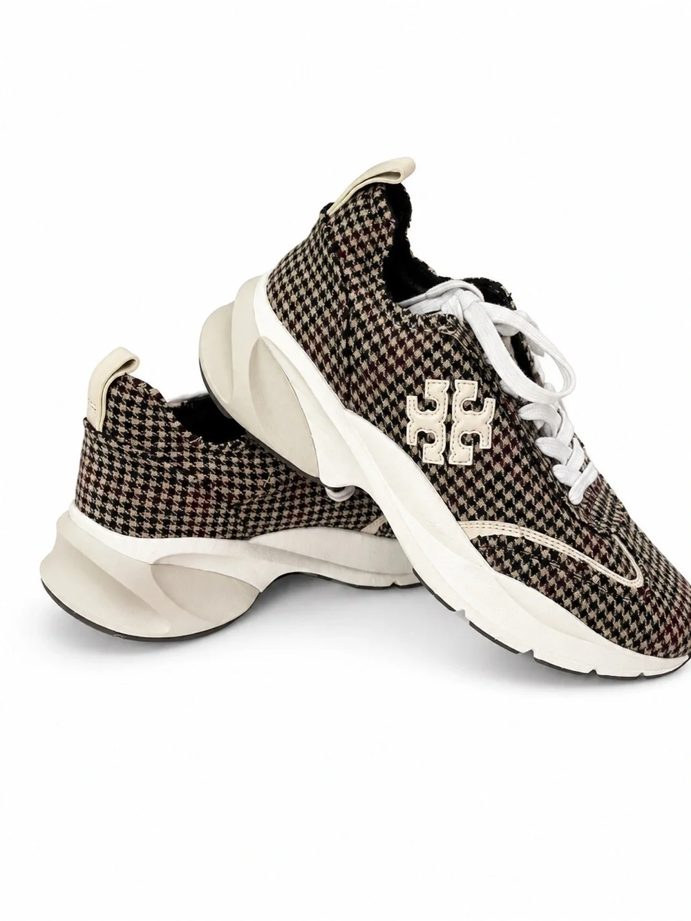 Tory Burch Good Luck Trainer Houndstooth Tweed Sneakers Women’s